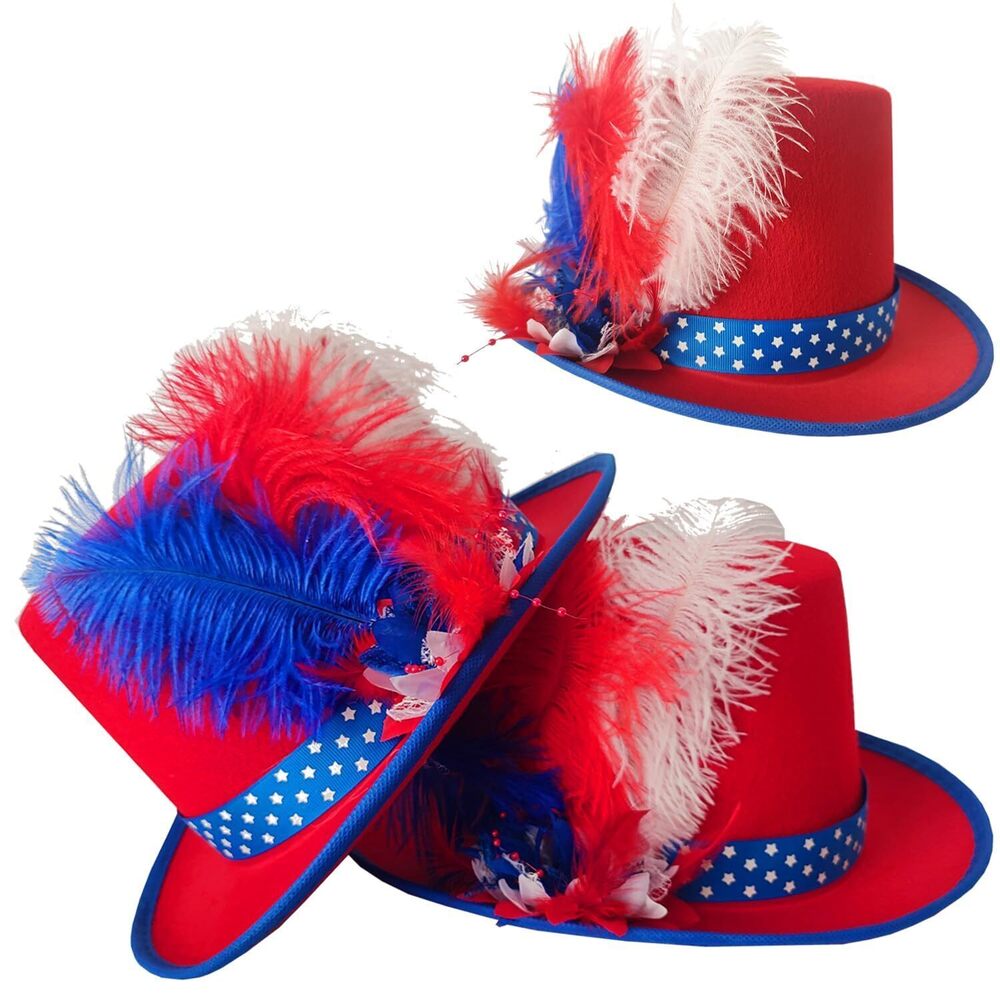9424 American Flag Top Hat Party Supplies - Patriotic 4th of July Hats